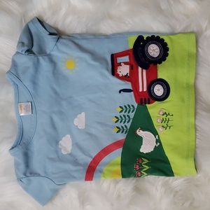 Gymboree farm shirt 4/4t Pig, Tractor, Chicken, Rainbow, Corn, Flowers